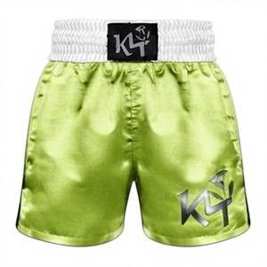 Pantalones Cortos de Boxeo Unisex K4 Verdes, Sublimación con Logotipo Estampado, Corte Holgado, Transpirables, Poliéster/Algodón 140g, Adulto - Product Image 1