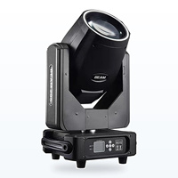 LA-Proaudioinc 295W Moving Head Beam Light avec 30 LED Ring Dual Prism DMX512 pour DJ Club Mariage Concert Scène