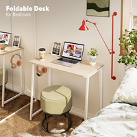 Bureau pliable ergonomique convertible 31,5 pouces, table d'ordinateur pliable pour petits espaces