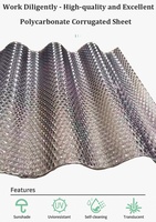 Feuille de polycarbonate ondulée gaufrée diamant haut de gamme, panneau translucide teinté opale pour auvents et systèmes de toiture modernes