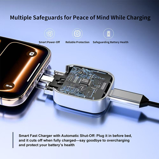 Smart Auto Stop Charging Adapter, Disconnect Charging Cable Protector Power Breaker Fully Charged Separator Detaches Power