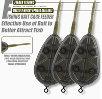 Lovita Teardrop Shape Long Lead Cast Feeder |   Cage à appâts monobloc pour la pêche à la carpe, distributeur d'engrais |   Durable et écologique