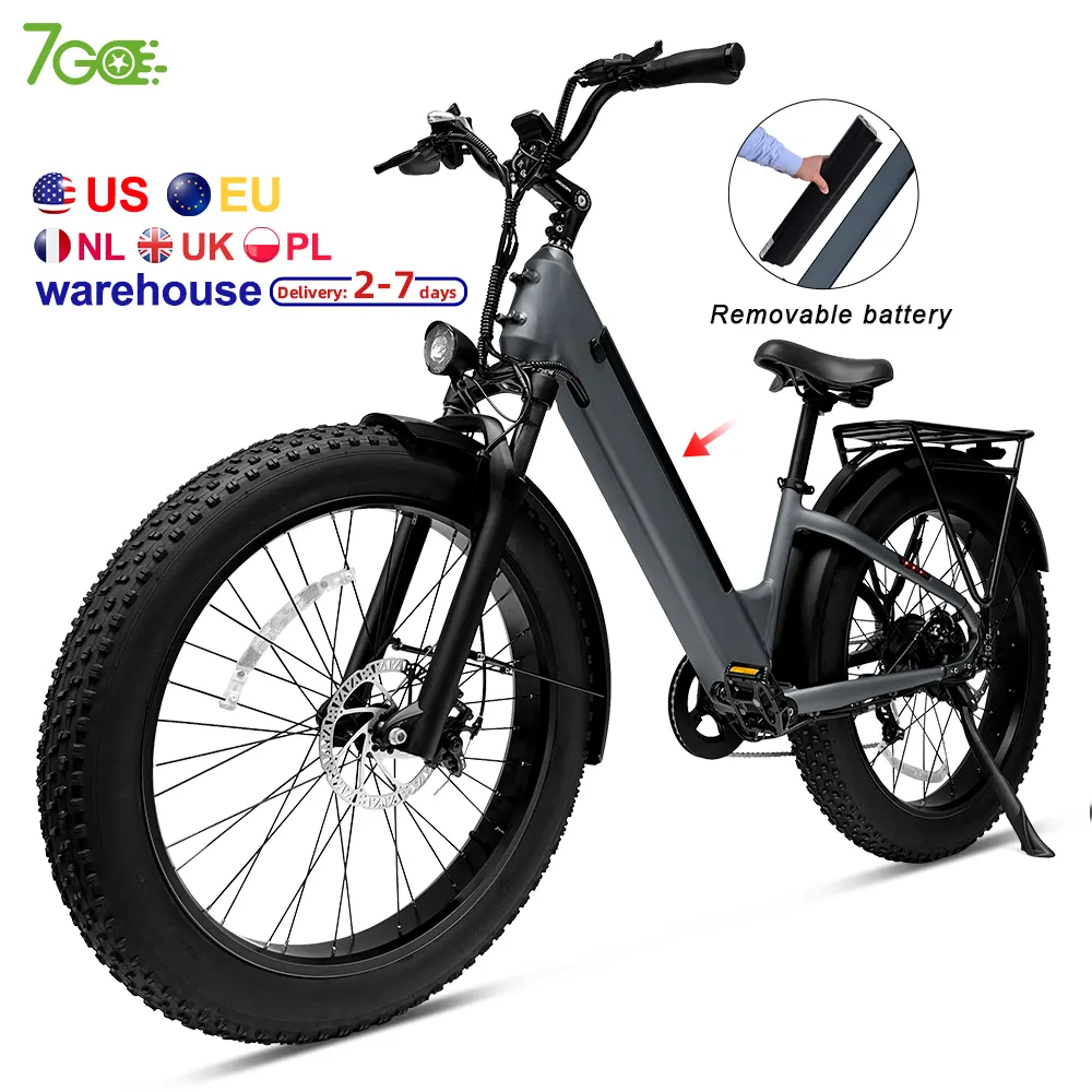 26"x4.0 step through Fat Tire ebike 1000w 750w 500w 48v e-bike Electrique Electric Mountain Bike bicycle 7speed E-Bike