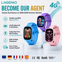 LAGENIO Montre Connectée Enfant K3 4G en Promotion, Écran 1,7 pouces, Positionnement GPS+LBS+WIFI, Appel Vidéo, Mode SOS, Mode Classe, IP68, Montre Intelligente pour Enfants