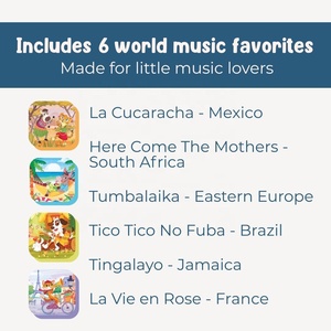 Discover World Music Sound Book para bebés con 6 canciones globales <span class=keywords><strong>de</strong></span> todo el <span class=keywords><strong>mundo</strong></span> Kids Interactive Board Book con música - Product Image 4