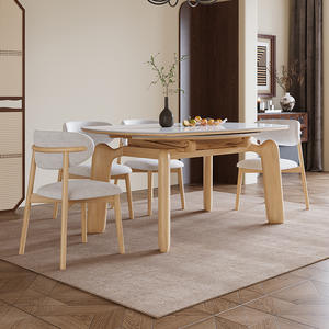 Elegante Tavolo <span class=keywords><strong>da</strong></span> <span class=keywords><strong>Pranzo</strong></span> Ovale Allungabile <span class=keywords><strong>per</strong></span> 6 Persone con Superficie in Marmo e Sedie, Arredamento <span class=keywords><strong>per</strong></span> Soggiorno - Product Image 5
