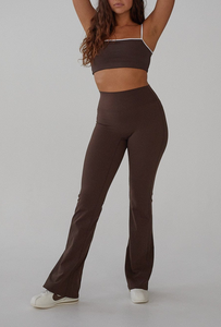 Conjunto Deportivo de Yoga Bond de 3 Piezas: Sujetador Deportivo, <span class=keywords><strong>Pantalones</strong></span> de Yoga con Corte Acampanado y Blusa Cruzada de <span class=keywords><strong>Ballet</strong></span> en Tela Elástica <span class=keywords><strong>para</strong></span> Mujer - Product Image 5