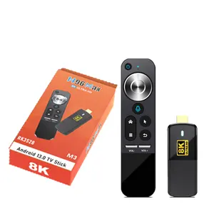 H96 Max M3 8K TV Stick Android 13 Quad Core RK3528 avec télécommande vocale 2 Go + 16 Go Smart TV Box 4k Set Top box Fire tv sticks