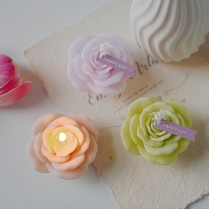 Geurstokjes met pioenroosvorm, op maat gemaakte aromatherapie Valentijnsdag cadeau, geurkaarsen voor thuis, bruiloft, decoratieve bloem, aromatische kaarsen - Product Image 3