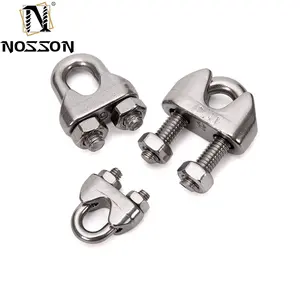 Factory Supply SS304 SS316 Saddle Wire Rope Cable Clip Clamp With U Bolt For Rigging Hardware