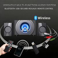 Altavoz Profesional para Juegos, Altavoz Multimedia de Escritorio de 2.1 Canales con Luz LED RGB, Bajos Potentes de 20 W para Computadora Portátil