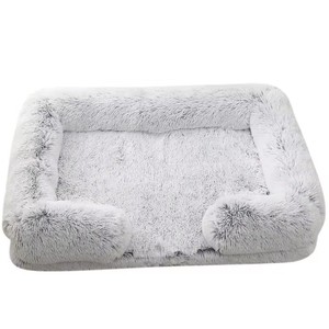 Custom Solid Winter Dog Cat Faux Fur 3D Egg Shaped Memory Foam Oxford Fabric Bottom Rectangle Waterproof Washable Plush <b>Pet</b> <b>Bed</b> - Product Image 3