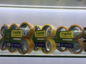 Trong suốt màu vàng duy nhất hai mặt dính không thấm nước lớn CuộN Acrylic <span class=keywords><strong>Bopp</strong></span> hộp niêm phong băng để đóng gói và vận chuyển - Product Image 2