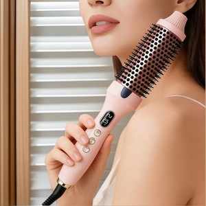 Ceramic Thermal <b>Hair</b> <b>Brush</b> LCD Temperature Display Infrared Tourmaline Ionic Curling Iron Volumizing <b>Hair</b> <b>Brush</b> <b>Electric</b> - Product Image 1