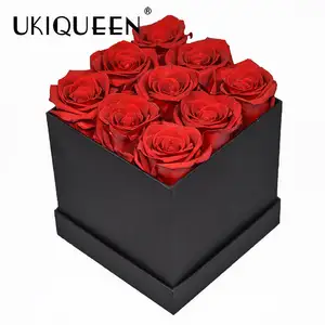 Valentine Gift Box Wholesale Flower Mother's Day Gift Long Life Lasting Real Natural Everlasting Immortal Forever Eternal Preserved Rose In Box