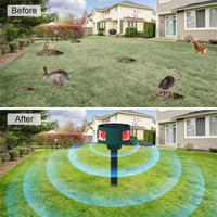 Dispositif Anti-Aboyement Solaire Ultrasonique avec Alarme Lumineuse Clignotante d'Urgence, Détecteur de Mouvement et Répulsif Solaire Anti-Serpent