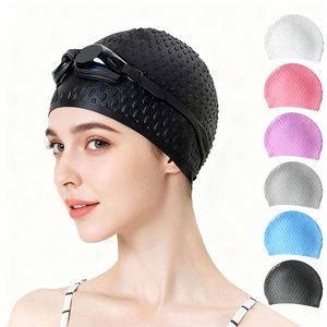 CAP800 Bubble Fashion <strong>Swimming</strong> Cap Silicone Water Drop Swim <strong>Hat</strong> for Woman <strong>Lady</strong> Odorless Non-Slip Long Hair <strong>Swimming</strong> Pool Cap - Product Image 1