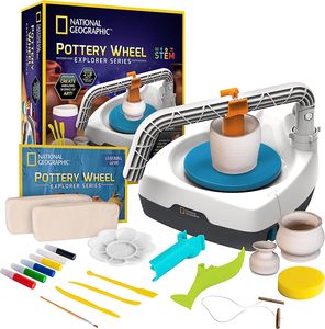 Rueda de cerámica para niños <span class=keywords><strong>Kit</strong></span> completo para <span class=keywords><strong>principiantes</strong></span> Plug In Motor de 2 libras de aire seco arcilla escultura herramient - Product Image 1
