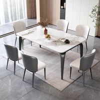 Table à manger en forme de patte d'éléphant, table à manger en pierre de luxe légère, table à manger moderne et simple, chaises de salle à manger pour la maison