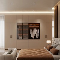 Armoire personnalisable Aige moderne et minimaliste avec combinaison de placards hauts pour chambre à coucher, ensemble complet grande capacité