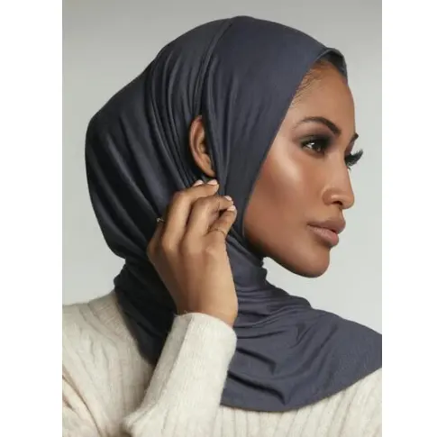 FRC mềm tre Jersey hijab với lỗ tai ngay lập tức một vòng khăn trùm đầu quấn khăn bông Jersey Stretchy khăn choàng hijab