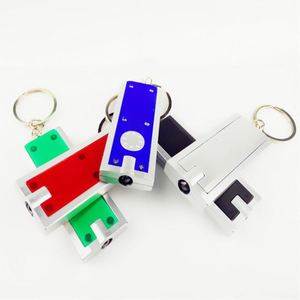 Custom Led <b>Plastic</b> <b>Key</b> Chains Rectangular <b>Key</b> <b>Rings</b> Gifts Promotional Mini Flashlight Keychain - Product Image 2