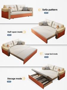 Canapé-lit pliant léger de luxe à double usage multifonctionnel rétractable pour petit appartement salon nordique en <span class=keywords><strong>tissu</strong></span> double - Product Image 2