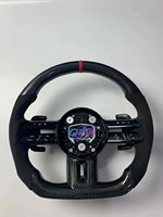 Volant en fibre de carbone LED noir piano personnalisé de style nouveau pour Mercedes-Benz Classe A/B/C/E/G/S CL GL SL AMG GT