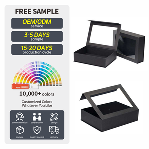 Custom Flip PVC Window Paper Packaging Large <b>Magnetic</b> Closure Gift <b>Box</b> with Clear Lid Window - Product Image 1