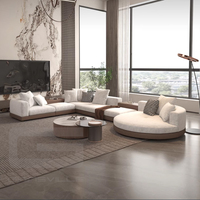 Canapé d'Angle Mobilier de Maison Style Simple Ensemble de Canapé Blanc Moderne Salon en Cuir Tissu Sectionnel