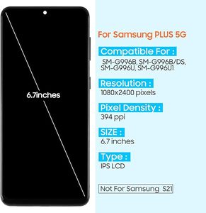 Vente en gros pour écran tactile OLED <span class=keywords><strong>de</strong></span> téléphone <span class=keywords><strong>portable</strong></span> CL S21+ S21 Plus, numériseur d'affichage 6,7 pouces 400 cd+, garantie 1 an - Product Image 4