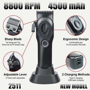 Cortadora de Pelo Profesional de Alta Velocidad de 10000 RPM con Batería de Alta Capacidad de 4500 MAH, Máquinas de Barbería - Product Image 4