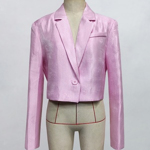Chaqueta Blazer de Punto para Mujer, Personalizada al por Mayor, OEM ODM, de Alta Calidad, Antiarrugas, Color Sólido, con Cuello Chal, a la Moda - Product Image 4