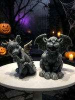 Ensemble de statues en résine Dragon et Gargoyle, figurines de jardin gothiques, décoration de jardin d'Halloween, décoration de table intérieure, vente en gros OEM ODM