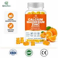Complément alimentaire Qbioflex en marque privée, calcium, magnésium, vitamine D3 + calcium avec zinc, gommes pour adultes