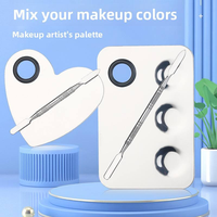 Palette de mélange en acier inoxydable OEM pour artistes de nail art et cosmétiques, avec spatule, personnalisable (marque et logo), vente en gros usine