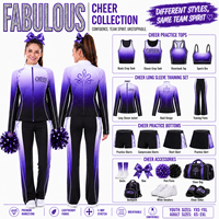 Conjunto de Calentamiento Deportivo Morado Ombre Personalizado, Traje Deportivo con Degradado Morado y Negro, Chaqueta con Cierre Completo y Cuello Alto, Pantalones Rectos, Traje de Entrenamiento