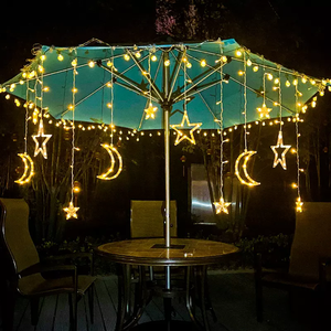 Rideau lumineux <span class=keywords><strong>solaire</strong></span> à 138 LED <span class=keywords><strong>étoile</strong></span>s et lune, télécommande, 8 modes, lumière de fenêtre <span class=keywords><strong>étoile</strong></span> lune, lumière du Ramadan pour les fêtes - Product Image 6