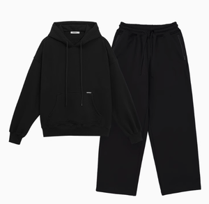 Sudadera con capucha de gran tamaño deportiva informal para hombre primavera otoño juvenil Popular Color sólido fuera del hombro algodón poliéster estampado bordado - Product Image 2