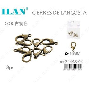 Ilan Lobster Clasps 16mm Antique <b>Bronze</b> 8pc Jewelry Findings - Product Image 3