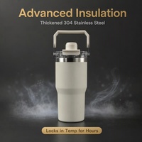 Gobelet isotherme en acier inoxydable 20oz/30oz, tasse de voyage anti-fuite avec couvercle à bec magnétique pour adultes, randonnée