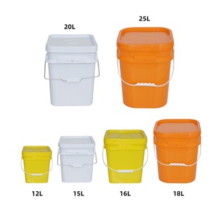Cubo de Plástico Cuadrado Blanco de 10, <span class=keywords><strong>15</strong></span>, 18 y 20 Litros, Material PP, Color Personalizado, Venta Directa de Fábrica ZEDA, para <span class=keywords><strong>Pintura</strong></span> - Product Image 3