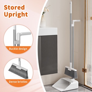 Sinh thái thân thiện đứng thẳng chổi và bụi Pan Bàn chải dài xử lý chổi quét dọn Combo Tay chổi và quét dọn hình ảnh - Product Image 3