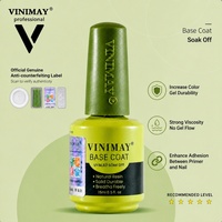 Vinimay – Gel de base pour ongles de haute qualité, 15 ml, résine naturelle, à retirer par trempage, logo personnalisé OEM, base transparente, livraison rapide, directement de l'usine
