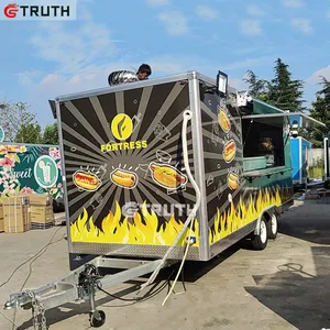 Çin Pizza gıda kamyon mobil mutfak restoran Burger Van Taco lal cep Fast Food römork