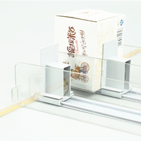 Poussoir à ressort plat en spirale pour tabac, système d'organisation de bouteilles pour supermarché, étagère en plastique PVC+POM transparent