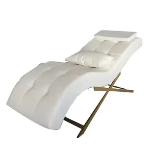 Wholesale White Modern Tattoo Leather Salon Furniture Beauty Spa Facial Curved Massage Lash Bed