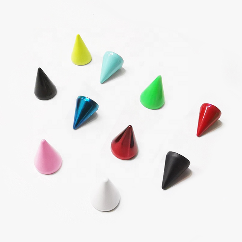 7X10Mm Cone Spike Stud Voor Kleding Schoenen Messing Punk Schroef Terug Cone Spike