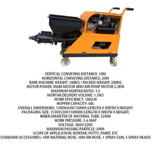 Machine de pulvérisation haute pression 220V multifonctionnelle pour revêtement, ciment, <span class=keywords><strong>mortier</strong></span>, coulis, peinture à la pierre véritable, plâtrage, <span class=keywords><strong>pistolet</strong></span> de pulvérisation - Product Image 2