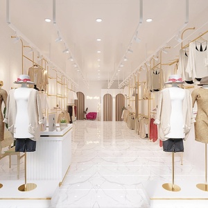 Clothing Store Fixtures & Interior Design: Custom Fashion Retail Display Shelves for Boutique Shop Fitting - Product Image 1